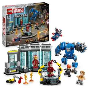 LEGO MARVEL - Laboratorium Iron Mana: Zbrojownia Mech Robot ZESTAW LEGO PREZENT DLA CHŁOPCA - Roboty dla dzieci - miniaturka - grafika 1