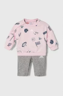 Dresy i komplety dla dziewczynek - adidas dres niemowlęcy kolor różowy - grafika 1