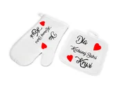 Fartuchy i rękawice kuchenne - Zestaw kuchenny personalizowany Rękawica i Łapka na dzień babci - miniaturka - grafika 1