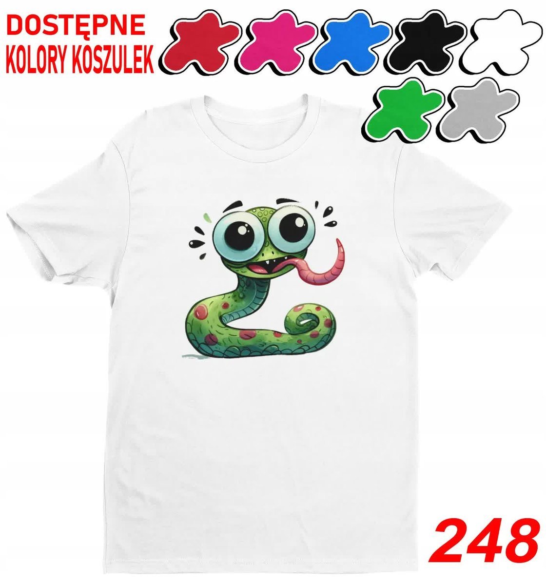 Dziecięca Koszulka T-Shirt Z Nadrukiem Wybór Zwierzęta Jungla Wąż-S 122-128
