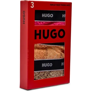 Hugo Bodywear Koronkowe stringi 3-pack - Majtki damskie - miniaturka - grafika 1