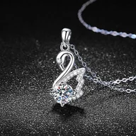 Naszyjniki - Naszyjnik Łabędź 1ct moissanit srebrny - miniaturka - grafika 1
