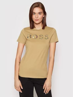 Koszulki i topy damskie - Boss T-Shirt C_Elogo_4 50464505 Brązowy Regular Fit - grafika 1