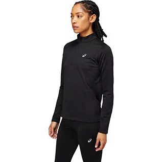 Koszulki i topy damskie - ASICS Core LS 1/2 Zip Winter Top, Performance czarny, XS - grafika 1