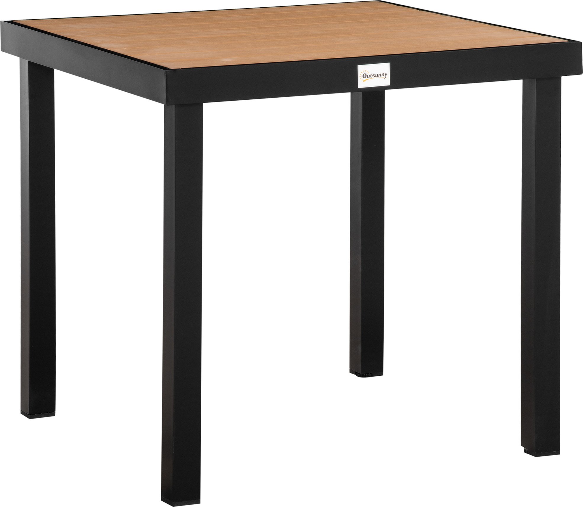 Outsunny stół ogrodowy dla 4 osób stół jadalniany stół aluminiowy meble ogrodowe meble wypoczynkowe łatwe w pielęgnacji tworzywo sztuczne naturalny 80 x 80 x 74 cm