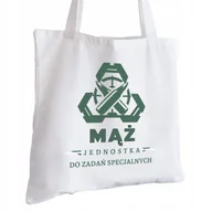 Torby i wózki na zakupy - Torba Bawełniana biała dla Męża Na Prezent ekologiczna Trwały Nadruk - miniaturka - grafika 1