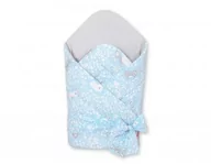 Rożki i beciki - Dwustronny rożek usztywniany z wiązaniem - króliczki niebieskie - miniaturka - grafika 1