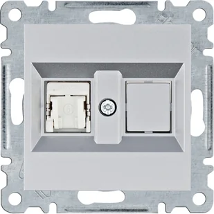 Hager Gniazdo komputerowe RJ45 kat. 6 FTP LUMINA - srebrny mat - Gniazdka elektryczne - miniaturka - grafika 1
