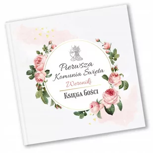 KSIĘGA GOŚCI KOMUNIA ŚWIĘTA PAMIĄTKA KWIATY Y2 - Wesele i ślub - miniaturka - grafika 1