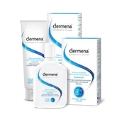 Szampony do włosów - DERMENA Zestaw Odżywka wzmacniająca, 200ml + Szampon hamujący wypadanie włosów, 200ml - miniaturka - grafika 1