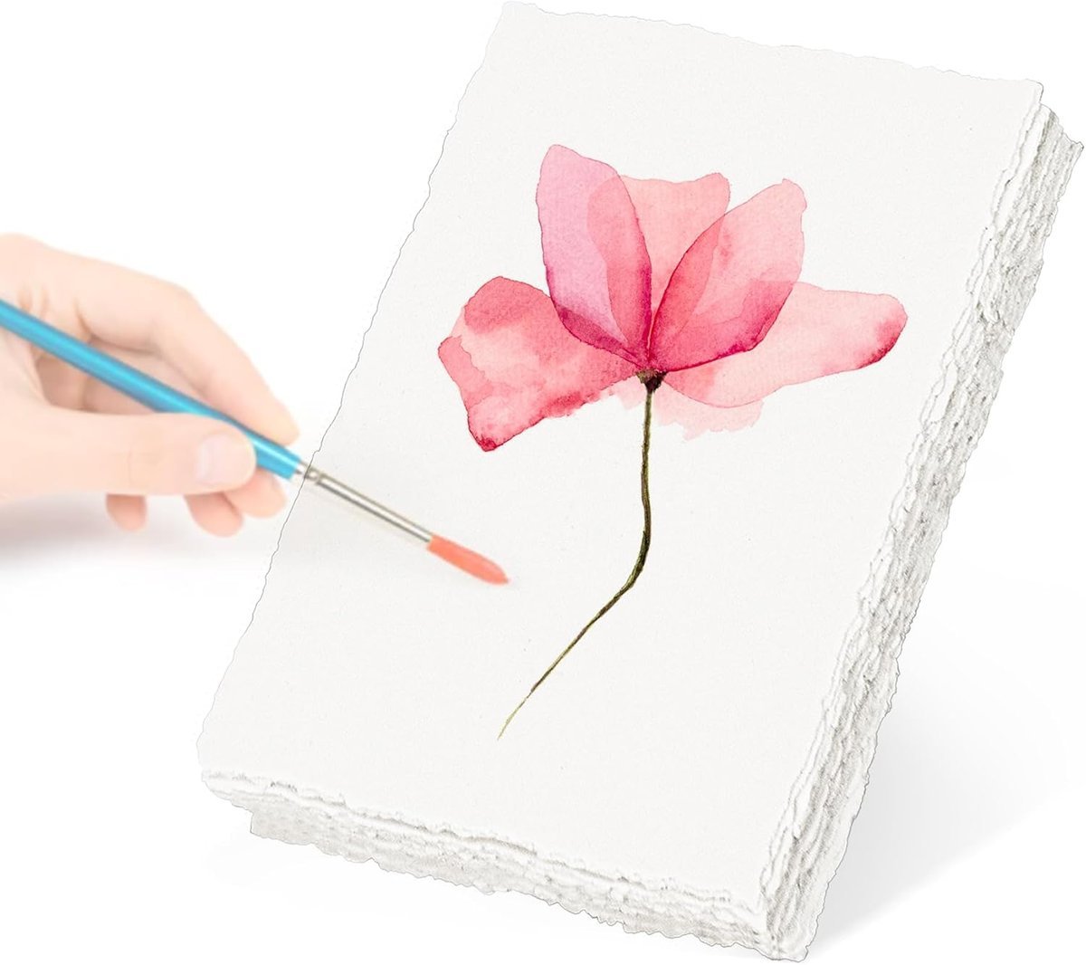 Papier czerpany, A6, 20 arkuszy, ręcznie czerpany, papier strukturalny, papier akwarelowy, gruby papier 250 g/m², do kartek okolicznościowych DIY, o..