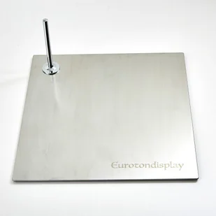 FB srebrny szczotkowany Eurotondisplay metalowa płyta do manekinów czarny matowy lakier lub srebrny szczotkowany metal 38x38 cm 4,5 kg. Z trzpieniem.. - Manekiny wystawowe - miniaturka - grafika 1