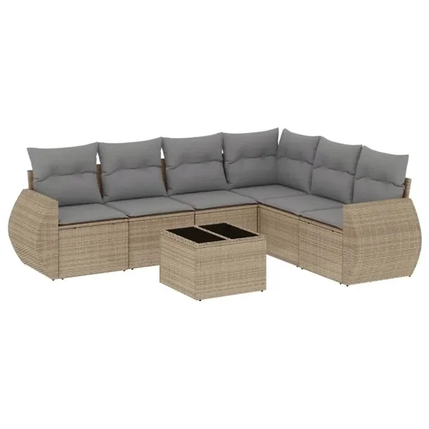 Zestaw mebli ogrodowych modułowych beżowy rattan PE 62 x 62 x 69 cm