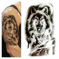 Prace ręczne dla dzieci - Tatuaż zmywalny tymczasowy WATAHA WILKÓW / KSIĘŻYC - miniaturka - grafika 1