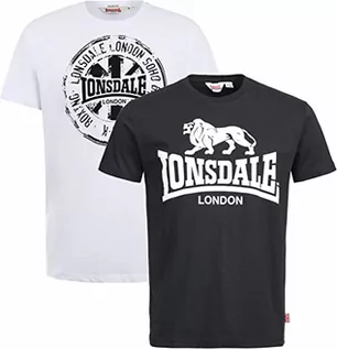 Koszulki męskie - Lonsdale Dildawn T-shirt męski, czarno-biały, L - grafika 1