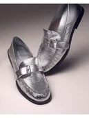 Półbuty damskie - Badura Mokasyny CAMELLIA-V1792-255 Srebrny - miniaturka - grafika 1