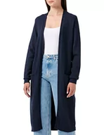 Swetry damskie - Vila Kobiety Viril L/S Long Knit Cardigan-noos Kardigan, Niebieski (Total Eclipse), XS - miniaturka - grafika 1