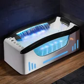 Wanny z hydromasażem - Aquaholm Wanna z hydromasażem PREMIUM LINE A9002 170cm x 80cm x 59cm BLUETOOTH, PODGRZEWACZ WODY, WODOSPAD, USB, PILOT!  - miniaturka - grafika 1