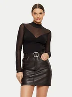 Bluzki damskie - Morgan Bluzka 242-TIMARA Czarny Slim Fit - miniaturka - grafika 1