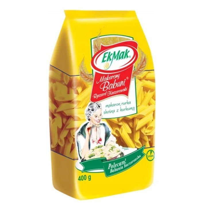 EkMak Makarony Babuni Makaron rurka skośna z kurkumy 400g