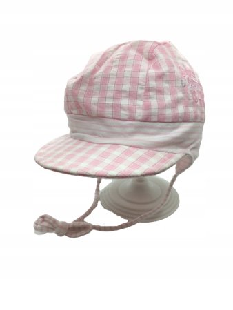 Czapka dziecięca wiosenna Doll z troczkami i daszkiem Uv 43