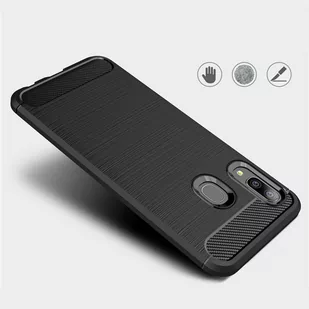 Carbon Case elastyczne etui pokrowiec Samsung Galaxy A20e czarny - Etui i futerały do telefonów - miniaturka - grafika 2