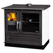 Kuchnie węglowe - Nordflam Kuchnia Glass 910 biała 91x88x68 - miniaturka - grafika 1