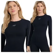 Pozostała odzież narciarska - Bielizna termoaktywna bezszwowa (góra) damska 4F 4FWAW25USEAF220-20S Czarny M/L - miniaturka - grafika 1