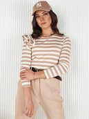 Bluzki damskie - Bluzka damska w paski MORAS beżowa Dstreet RY2349 - miniaturka - grafika 1