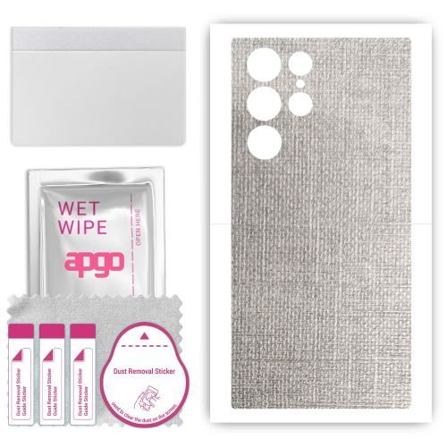 folia naklejka skórka strukturalna na TYŁ do Samsung Galaxy S23 Ultra - Tkanina Denim Szary - apgo SKINS