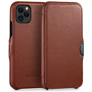 moVear flipSide C - Skórzane etui do Apple iPhone 11 Pro (5.8") | Klasyczny pokrowiec z klapką, Skóra naturalna nappa (Brązowy) - Etui i futerały do telefonów - miniaturka - grafika 1