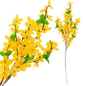 Sztuczne kwiaty - FORSYCJA GAŁĄZKA ŻÓŁTA GAŁĄZKI WIELKANOC FORSYCJE NA GAŁĄZCE LIŚCIE stroik - miniaturka - grafika 1