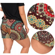 Spodenki damskie - LETNIE KRÓTKIE SPODENKI DAMSKIE Z WISKOZY SZORTY W KWIATY MORAJ r. XL - miniaturka - grafika 1