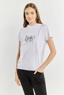 Koszulki i topy damskie - Bawełniany t-shirt z kapturem - Monnari - miniaturka - grafika 1