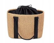 Torebki damskie - Torebka koszyk słomiany BLACK details - miniaturka - grafika 1