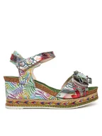 Espadryle damskie - Laura Vita Espadryle Hacdeo 09 Srebrny - miniaturka - grafika 1