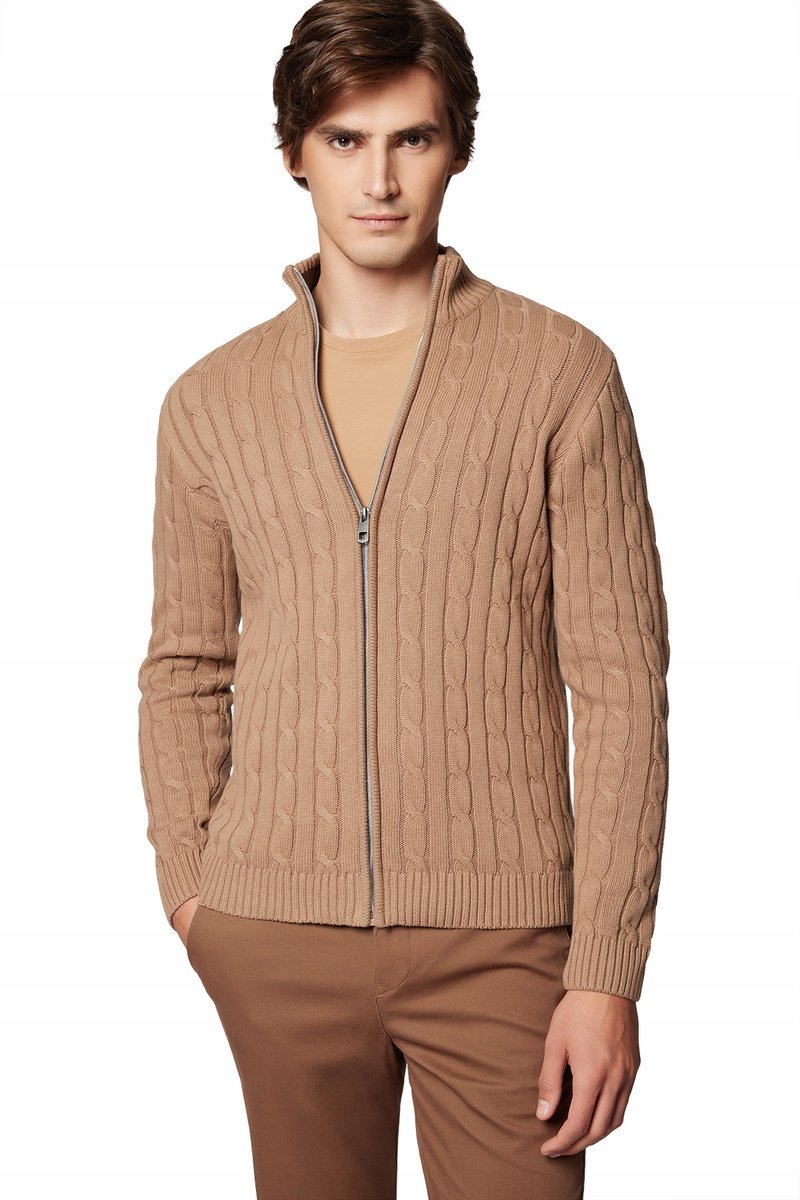 Sweter Męski Bawełniany Beżowy Rozpinany Próchnik PM9 XL