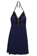 Piżamy damskie - HALKA LUCJA WISKOZA GRANAT - D Karen - miniaturka - grafika 1