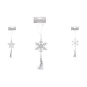 Ozdoby bożonarodzeniowe - Zawieszka akrylowa srebrna mix wzorów - miniaturka - grafika 1