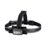 Latarki - Coast WPH34R latarka czołowa – 2000 lm, wodoszczelna IP68, ultra jasna, ładowana USB-C i Dual Power, 6 trybów świecenia ze światłem punktowym i reflektorowym, niebieska/czarna - miniaturka - grafika 1