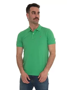 Koszulki męskie - GANT Oryginalna męska koszulka polo Pique SS Rugger, MID Green, standardowa, Mid Green, L - grafika 1