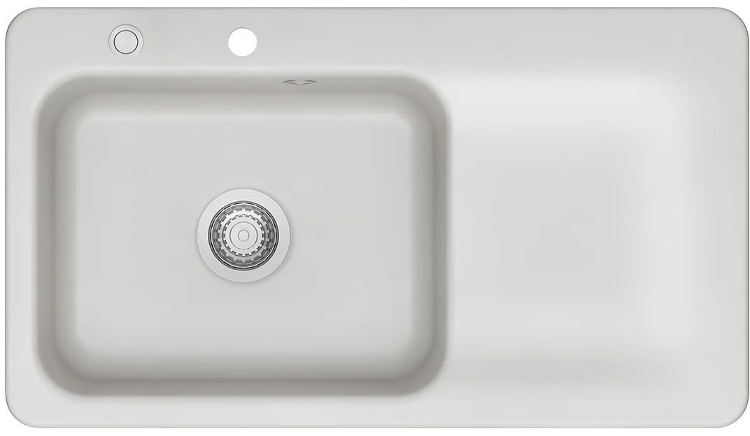 SYSTEMCERAM Zlewozmywak Juna 90 Satin, zlewozmywak ceramiczny, korek manualny 5015 01 20