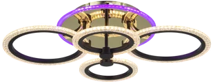 Ring lampa sufitowa (z pilotem) 4xLED/75W złota/czarna DRS2032/4 TR BL - Lampy sufitowe - miniaturka - grafika 1
