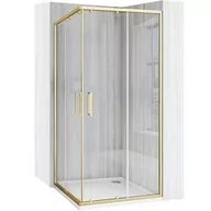Kabiny prysznicowe - Rea Kabina prysznicowa kwadratowa 80x80 profil złoty szczotkowany City - miniaturka - grafika 1