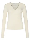 Swetry damskie - Patrizia Pepe Sweter 2K0331/K7S0-ecW405 Écru Regular Fit - miniaturka - grafika 1