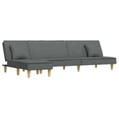Narożniki - Sofa rozkładana L, ciemnoszara, 255x140x70 cm, tka - miniaturka - grafika 1
