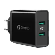 Ładowarki do telefonów - Ładowarka sieciowa do telefonu 2x USB-A 36W QC3.0 - czarna - miniaturka - grafika 1