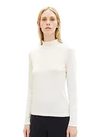Koszulki i topy damskie - TOM TAILOR Damska koszulka z długim rękawem, 10315 - Whisper White, S - miniaturka - grafika 1