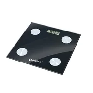 Wagi łazienkowe - Alpina – Inteligentna waga z analizatorem składu ciała BMI, bluetooth, aplikacja (czarny) - miniaturka - grafika 1