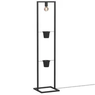 Lampy stojące - Lampa stojąca podłogowa czarna dwa kwietniki 1xE27 15W Flores Luminex - miniaturka - grafika 1